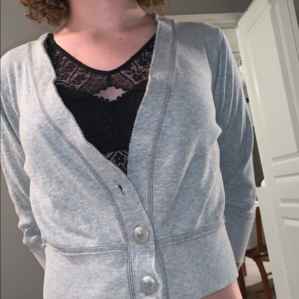Hollister gray quarter sleeve cardigan